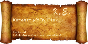 Keresztyén Elek névjegykártya