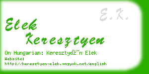 elek keresztyen business card
